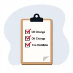 Car maintenance checklist on a clipboard