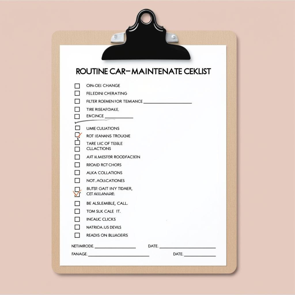 Car Maintenance Checklist