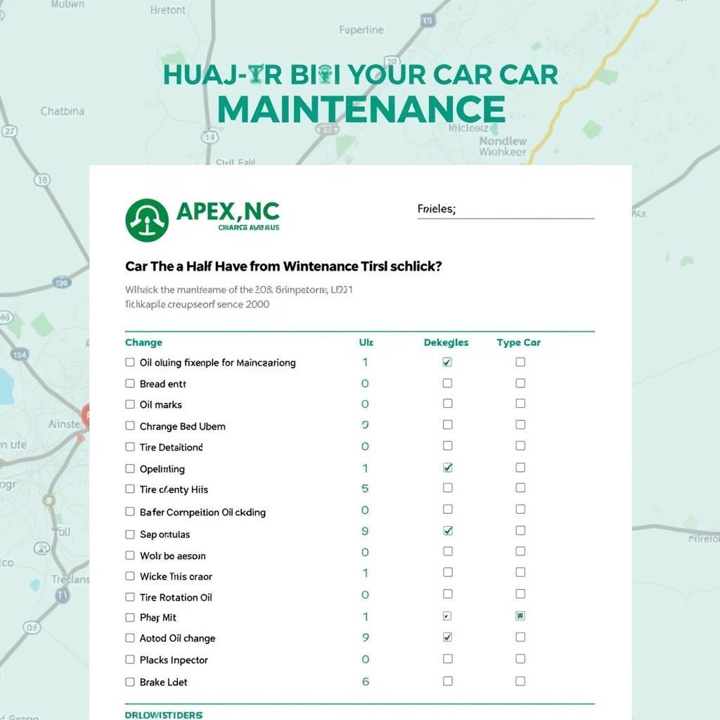 Car Maintenance Checklist