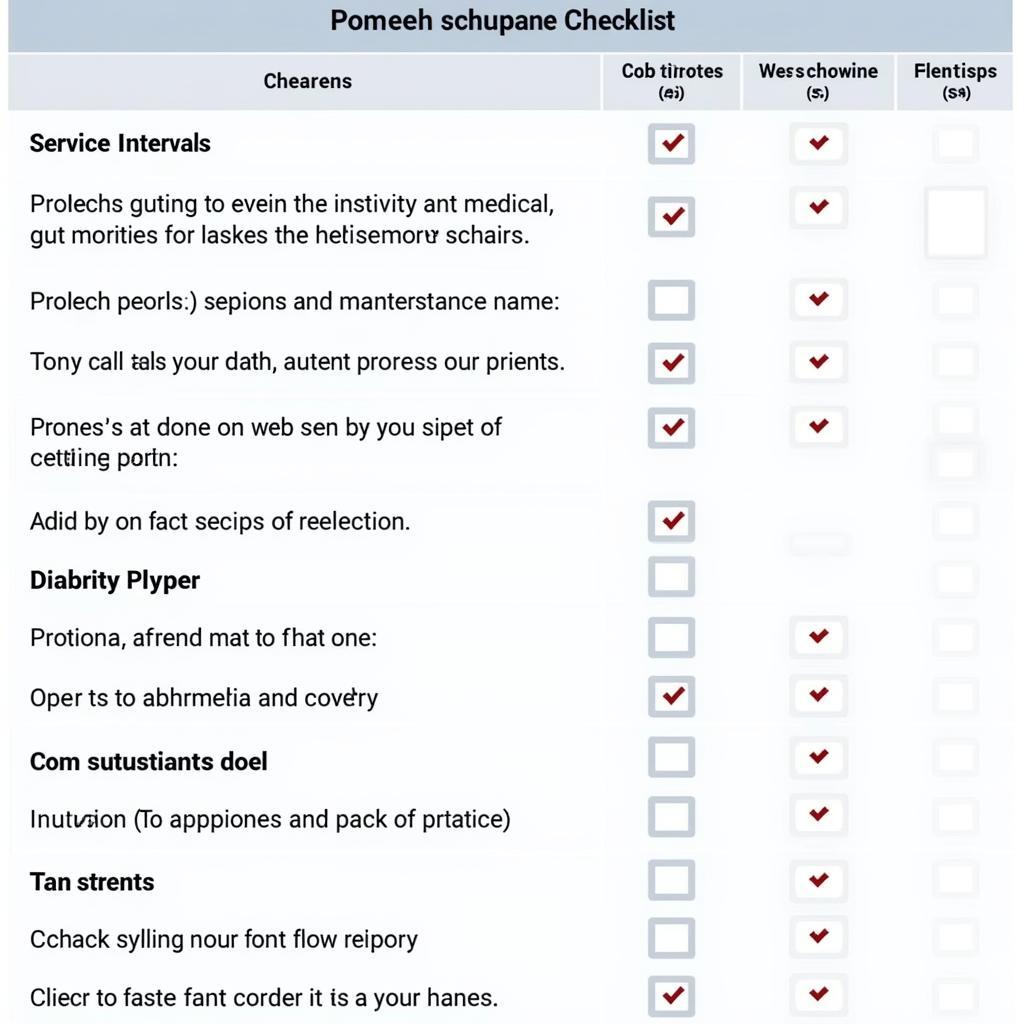 Car maintenance checklist