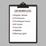 Car maintenance checklist in Dublin