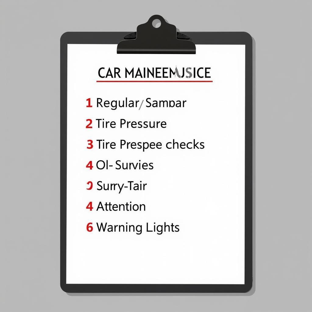 Car maintenance checklist in Dublin