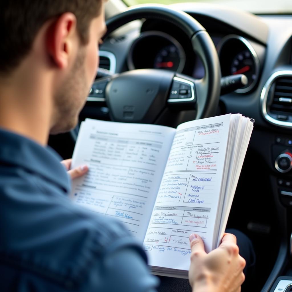 Car maintenance schedule logbook