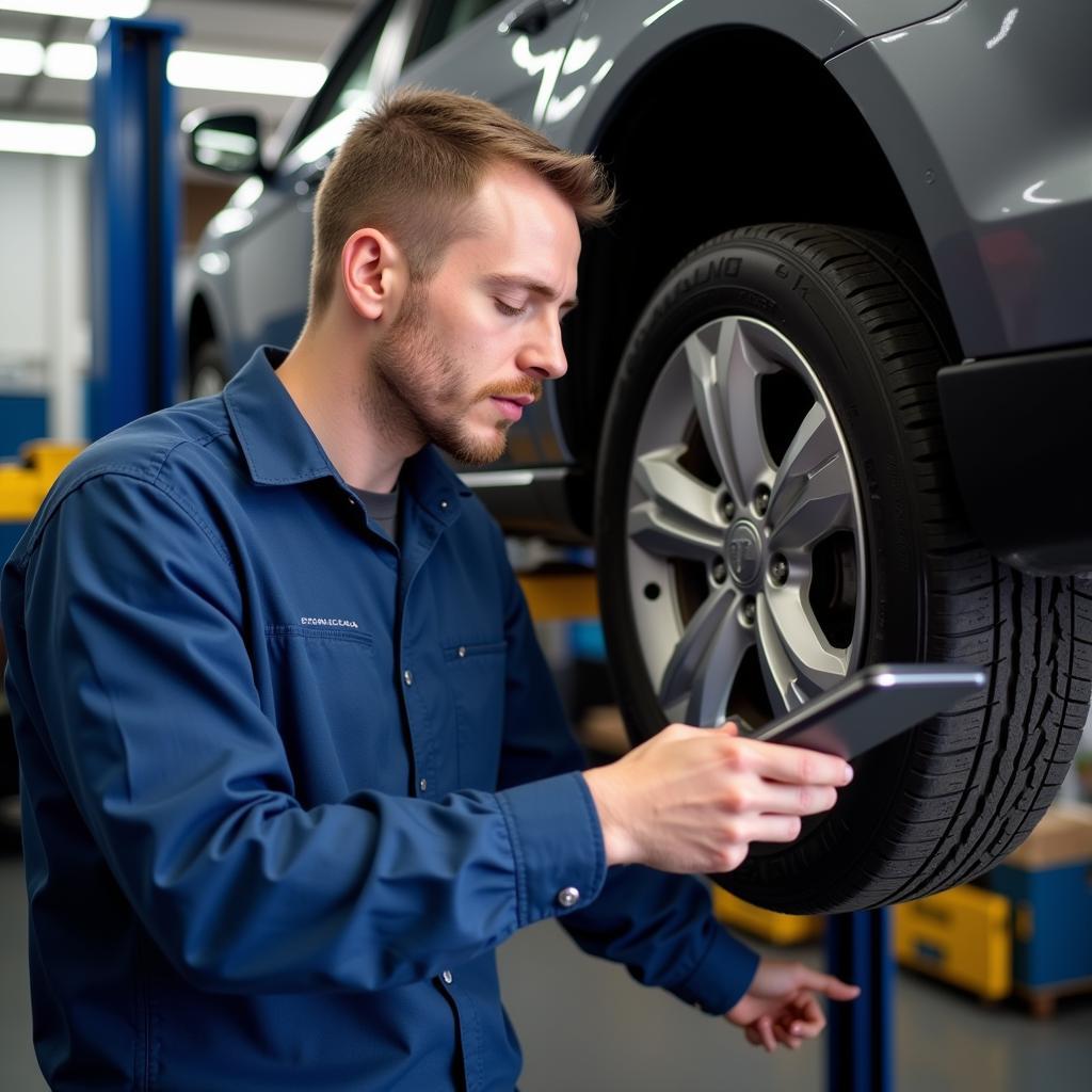 Car mechanic in Bridgwater performing a thorough vehicle inspection