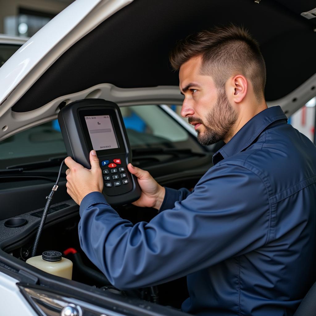 Car Mechanic Performing Inspection in Louisville MS