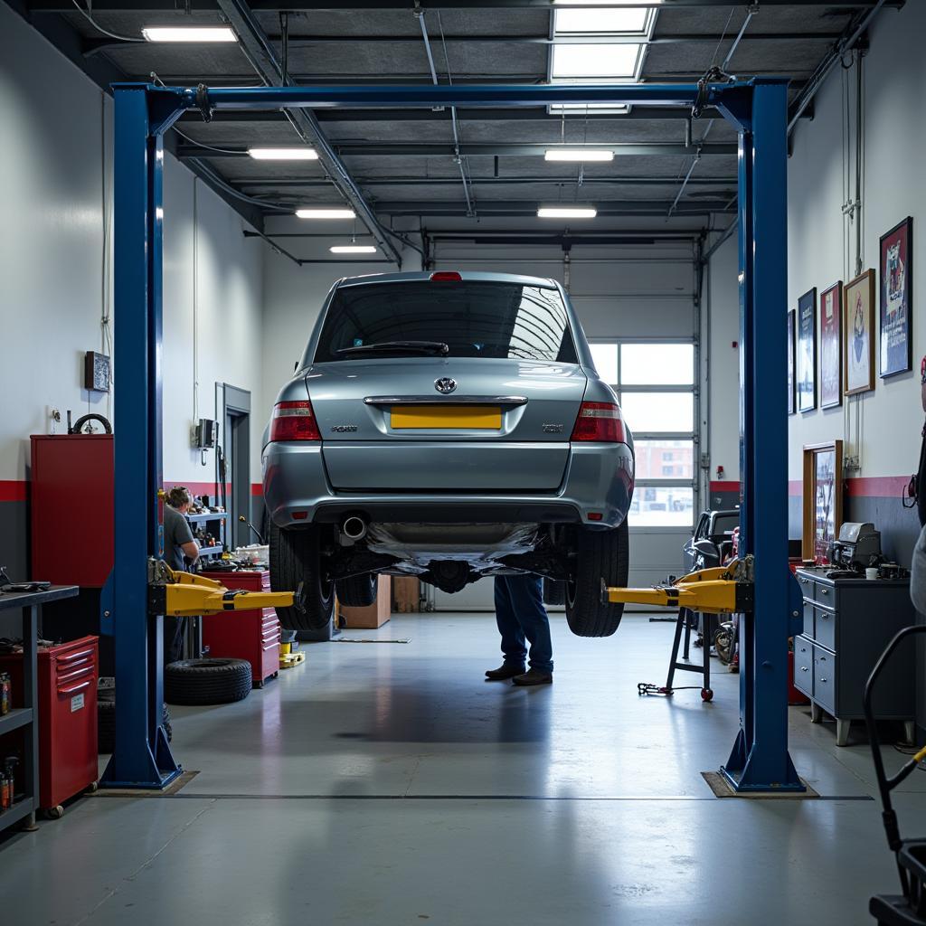 Car on Lift for Full Service