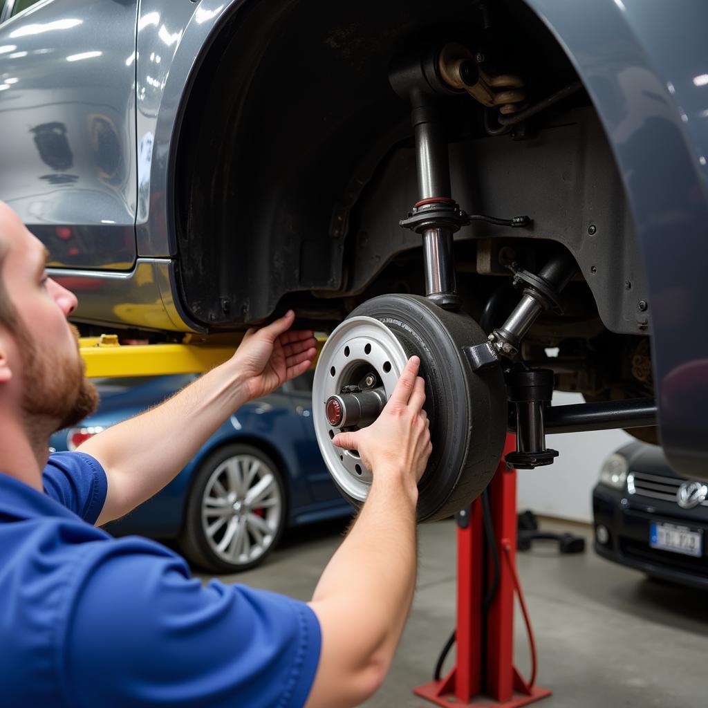 Car on Lift for Stabilitrak Inspection