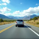 Car driving on an open road