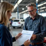 Car Owner Discussing Service with Advisor