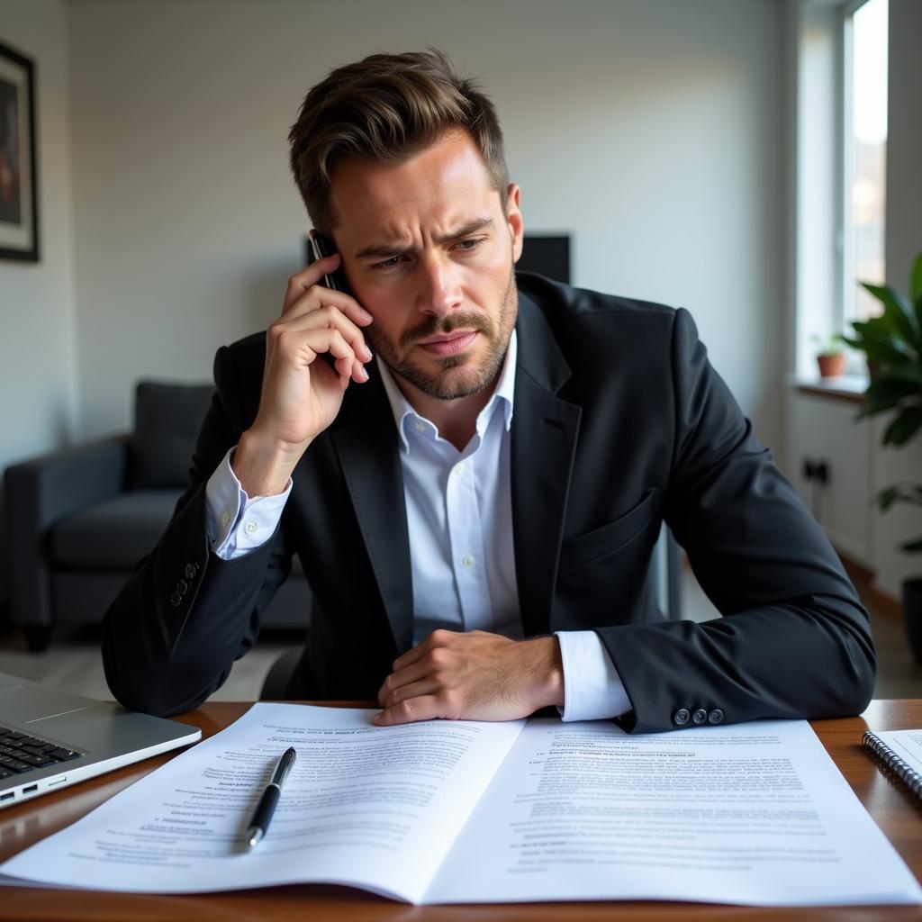 Car Owner Reviewing Service Contract