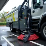 Modern car park sweeping equipment