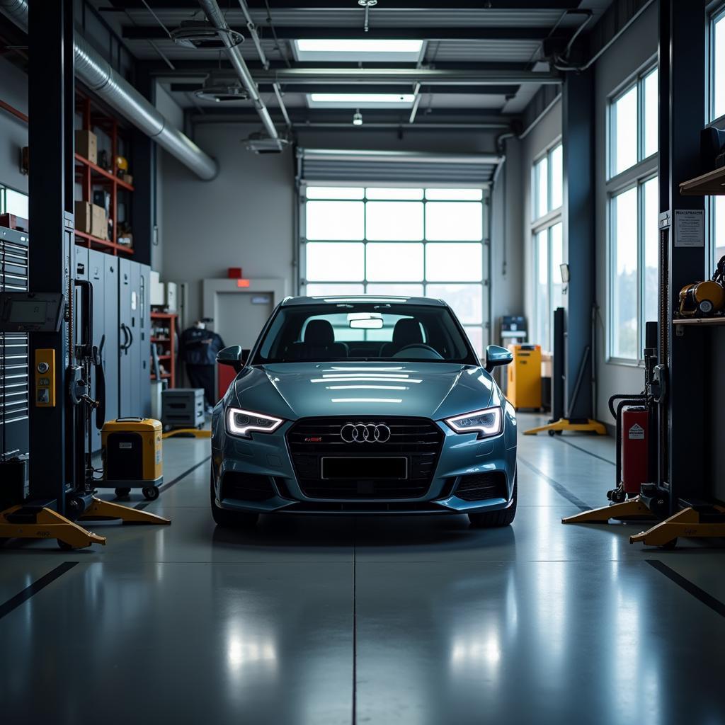 Car Parked in Service Bay