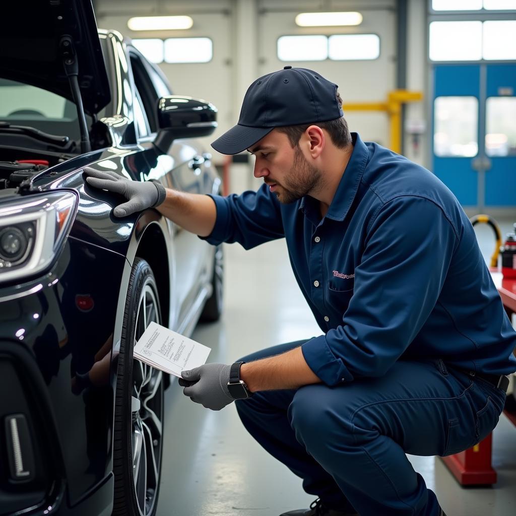 Mechanic Conducting a Pre-Sale Car Inspection