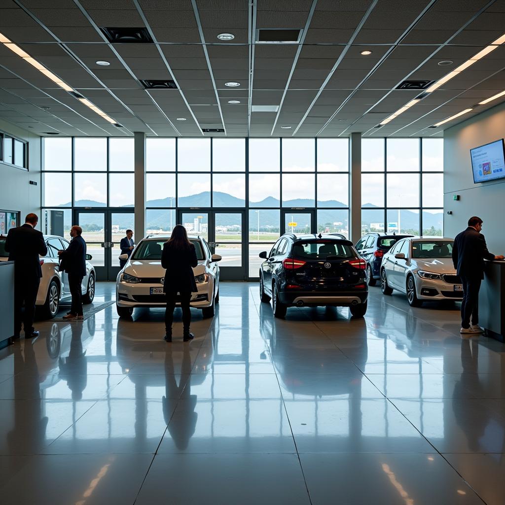 Car rental desks at Prak Airport