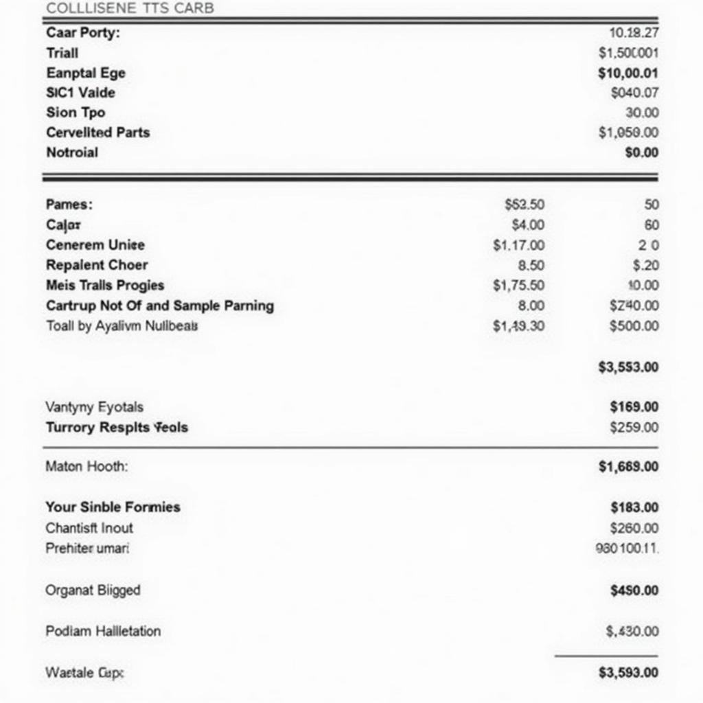 Car Repair Invoice