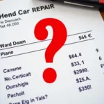 Car repair invoice with a question mark