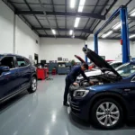 Mechanic working on a car in a modern repair shop in Endeavour Hills