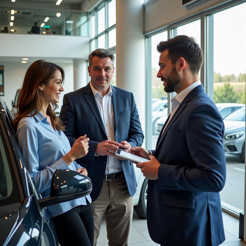 Car Sales Representative Assisting Couple