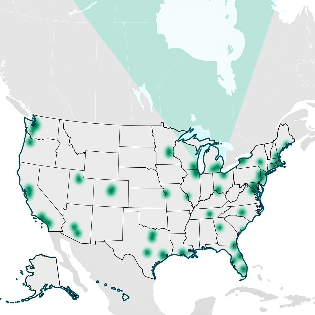 Car selling service coverage map