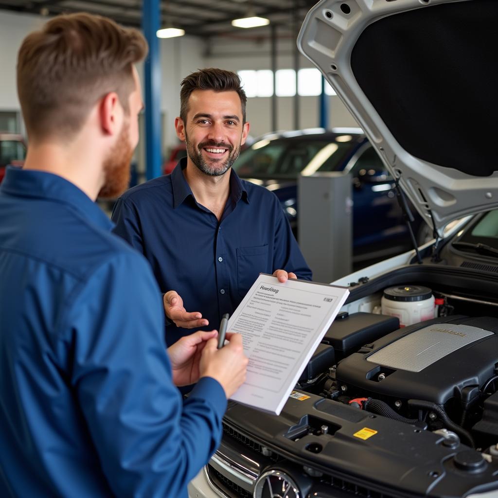 Car Service Advisor and Customer