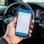 Using a car service app on a smartphone