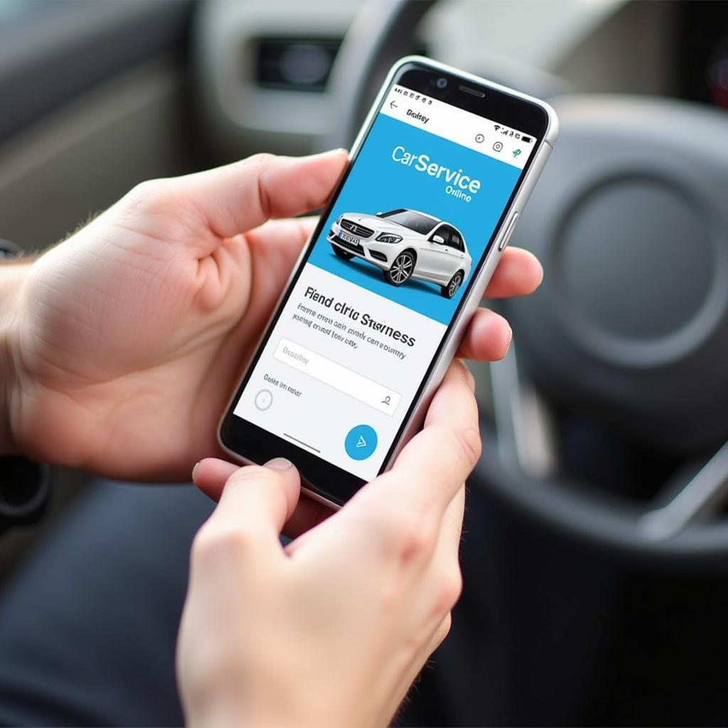 Smartphone with CarServiceOnline app