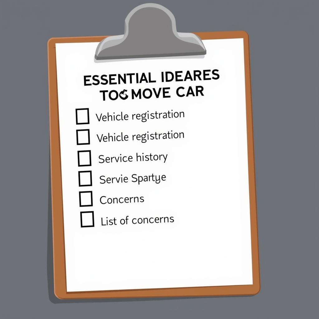 Car Service Appointment Checklist