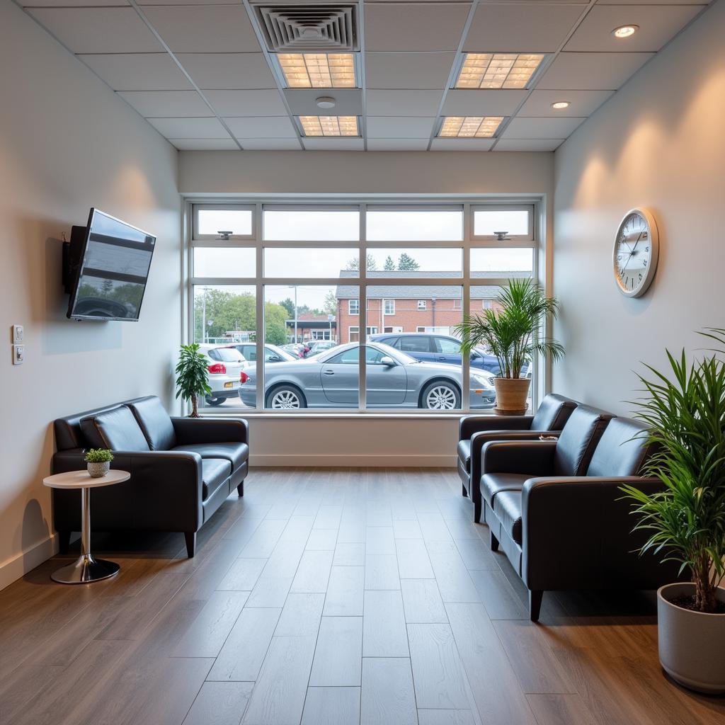 Comfortable waiting area at a car service center in Ballynahinch