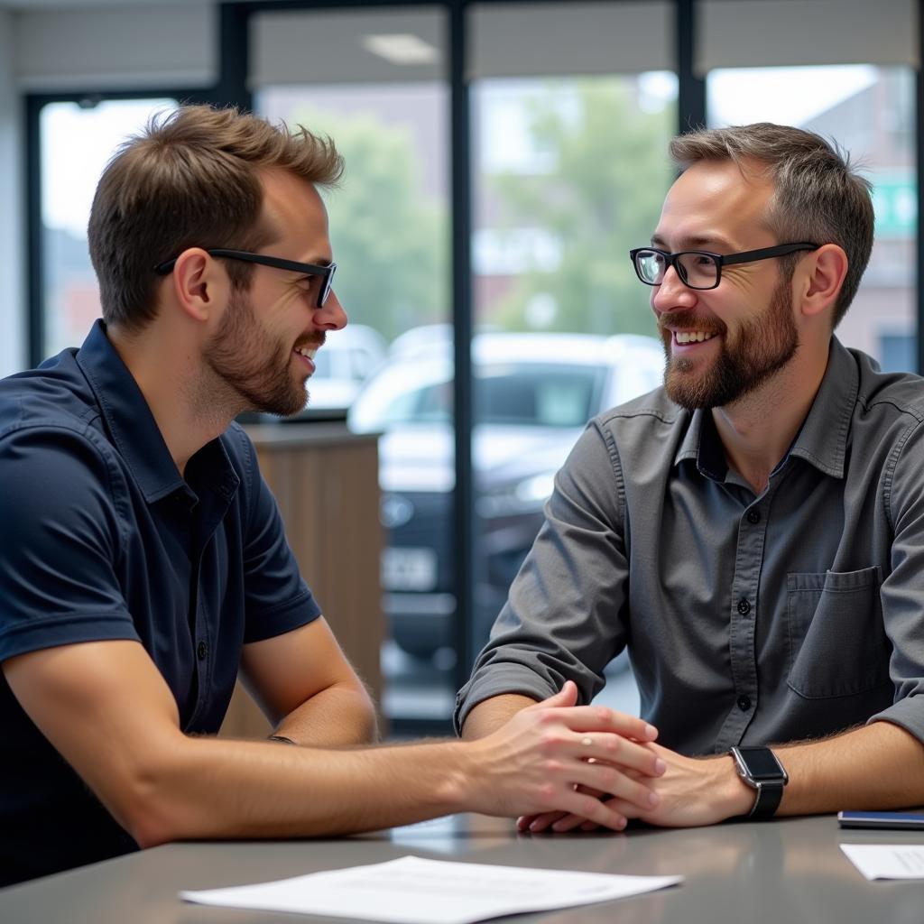 Customer talking to a service advisor