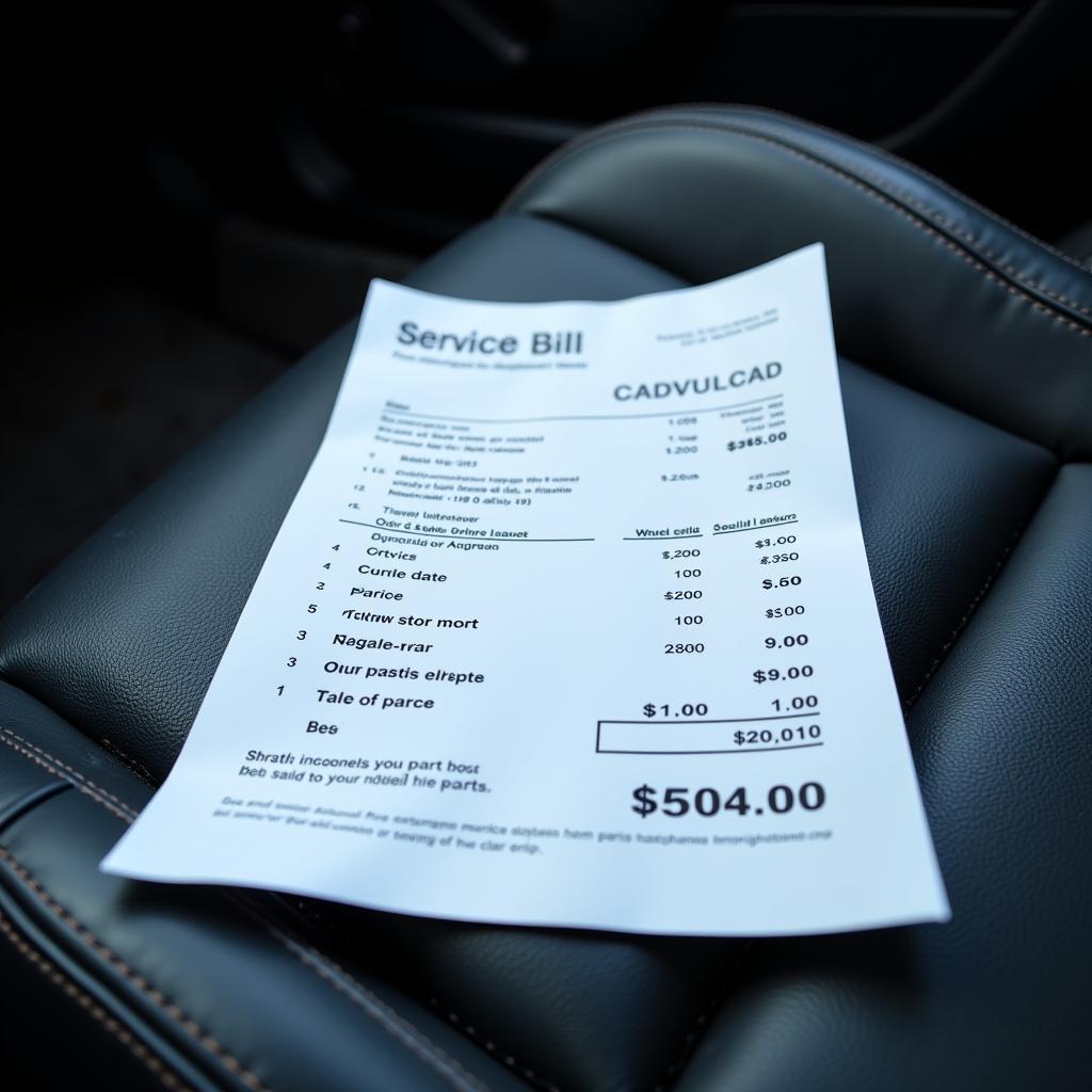 Detailed car service bill from a Bologna mechanic