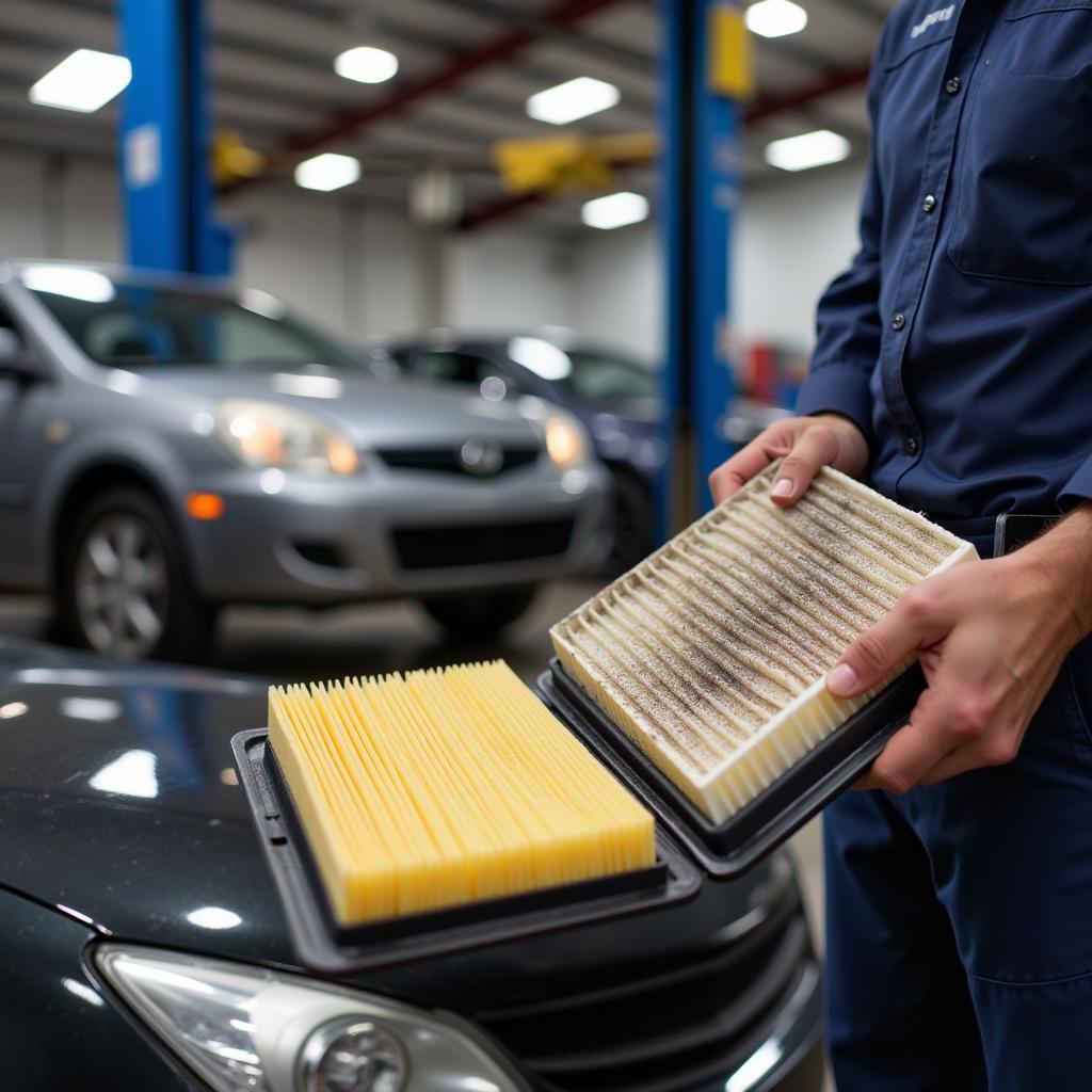 Replacing a dirty air filter in Biloxi