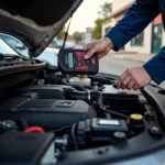 Mechanic inspecting a car in Biloxi MS