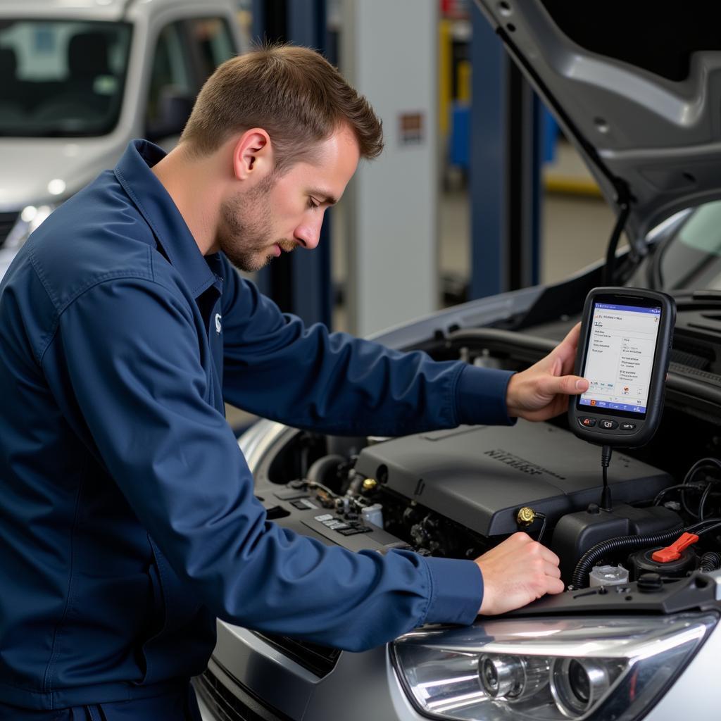 Car mechanic in Blackwood inspecting a vehicle