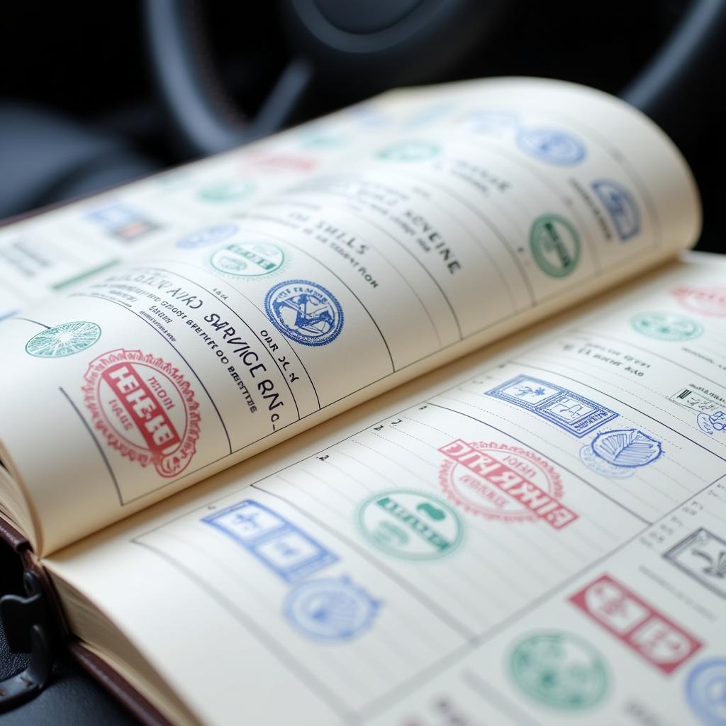 Car Service Book with Stamps