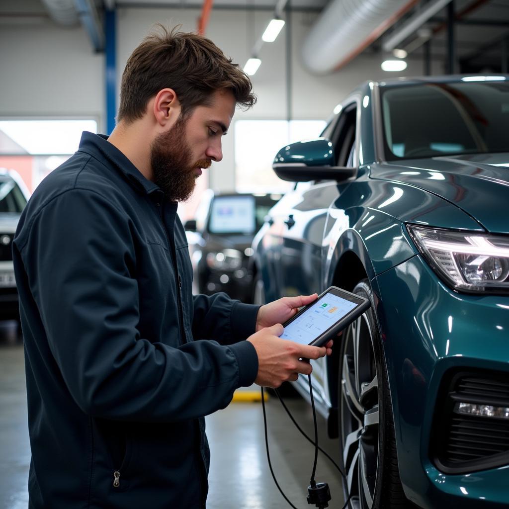 Car diagnostics being performed in Busselton