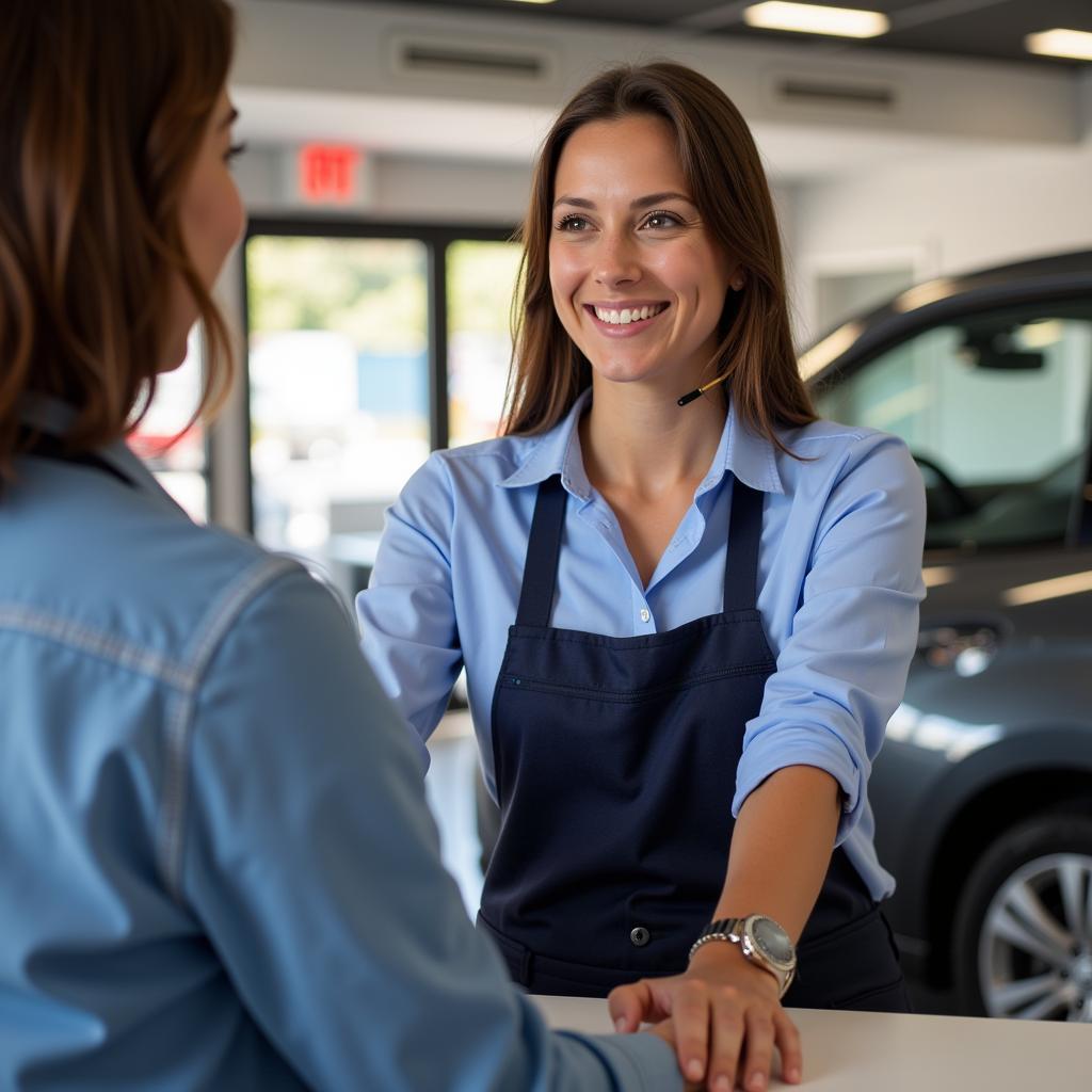 Customer service representative at a car service center in Canberra Mitchell