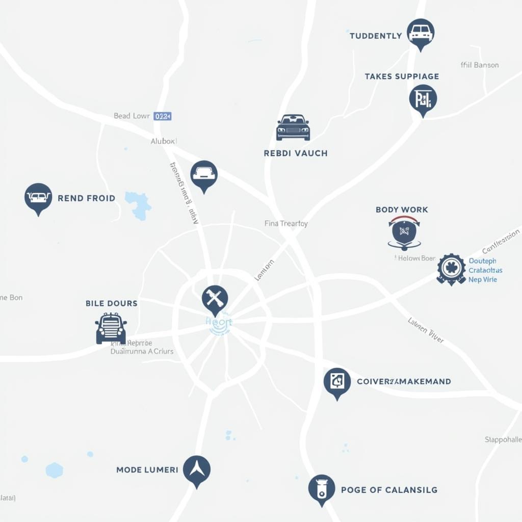 Car service locations in Carlisle map