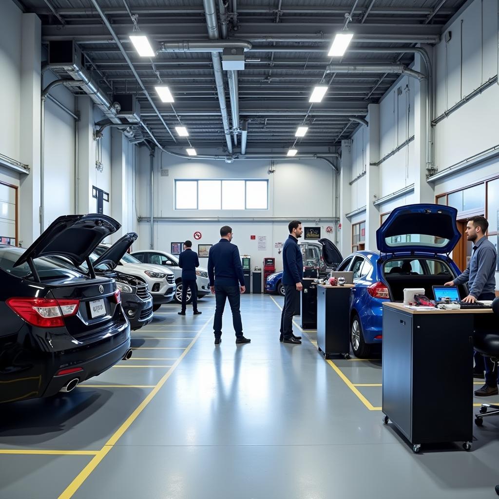 Modern car service center in Karachi