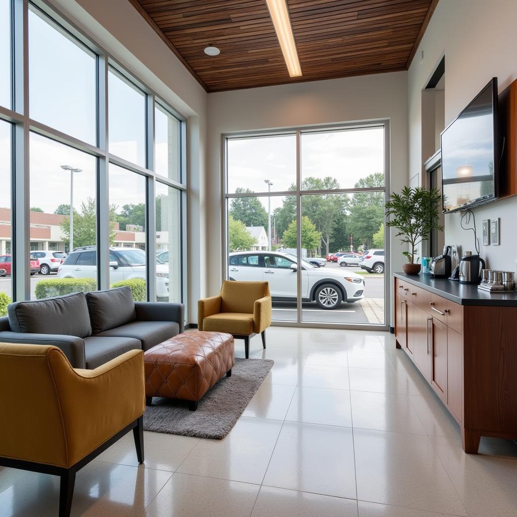 Comfortable waiting area in a car service center in Bloomfield Hills