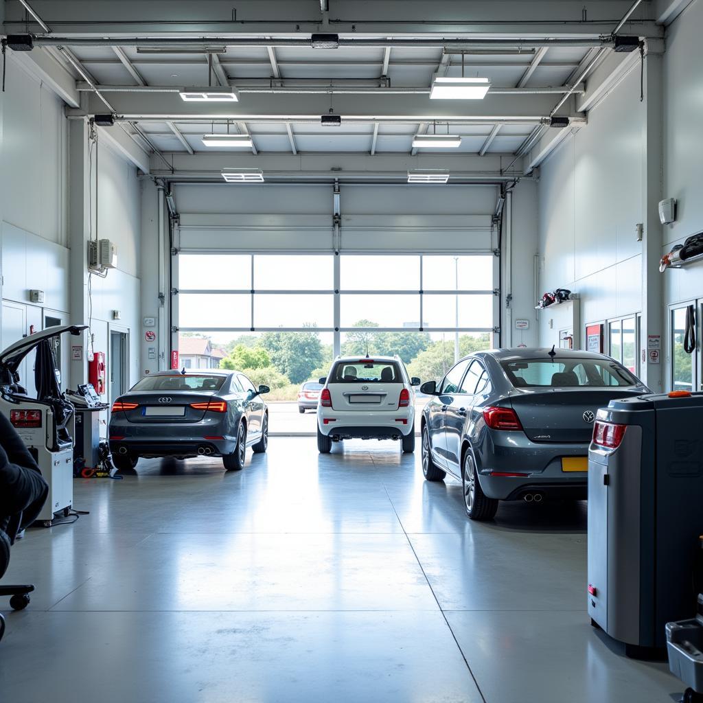 Modern car service centre interior in Harlow