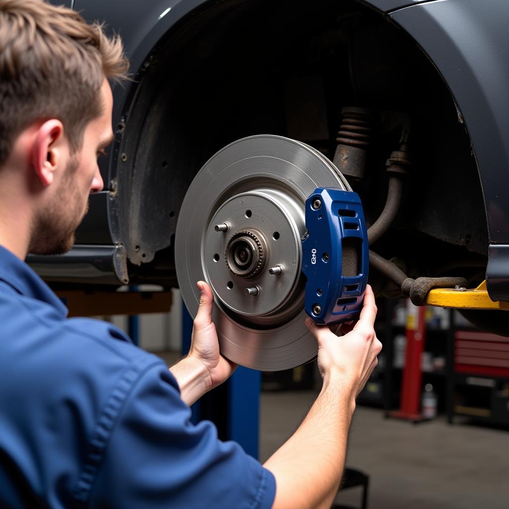 Car service check brakes