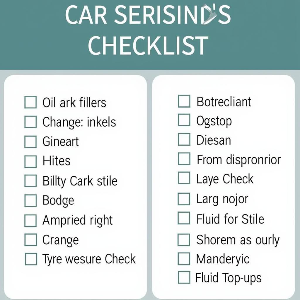 Car Service Checklist Eastbourne