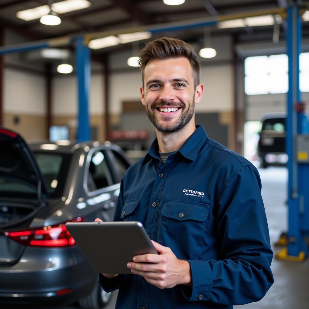 Car service check technician