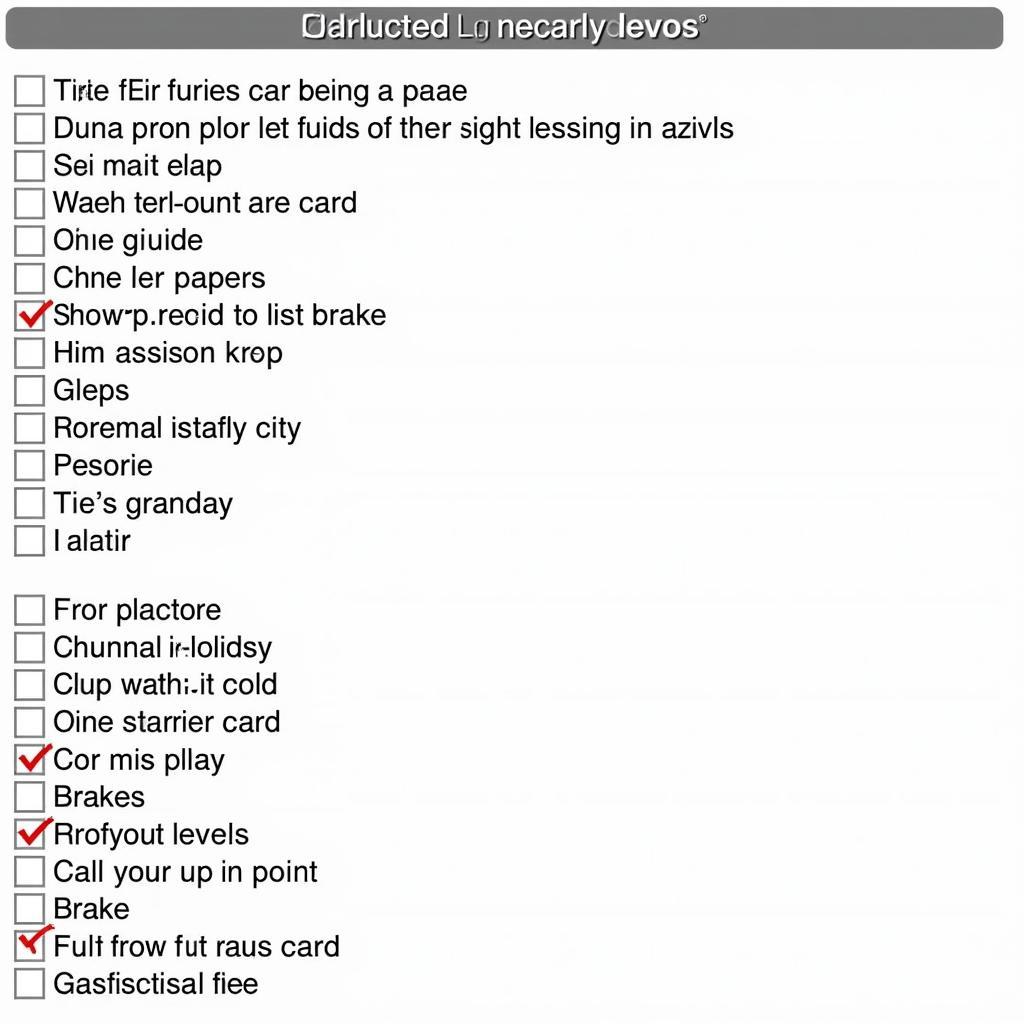 Car Service Checklist