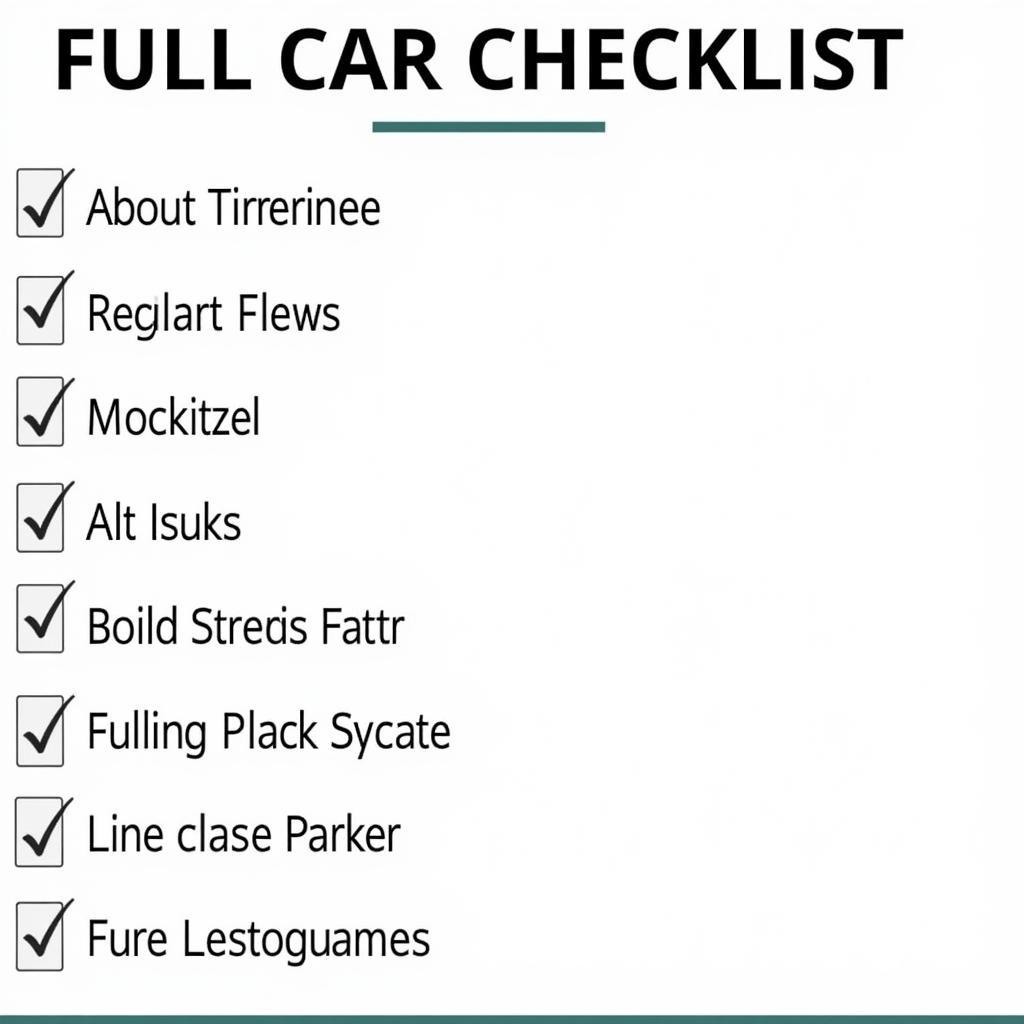 Car Service Checklist