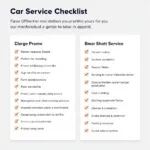 Comprehensive car service checklist for optimal vehicle performance