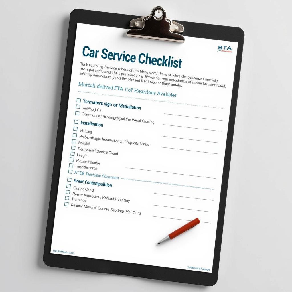 Car Service Checklist