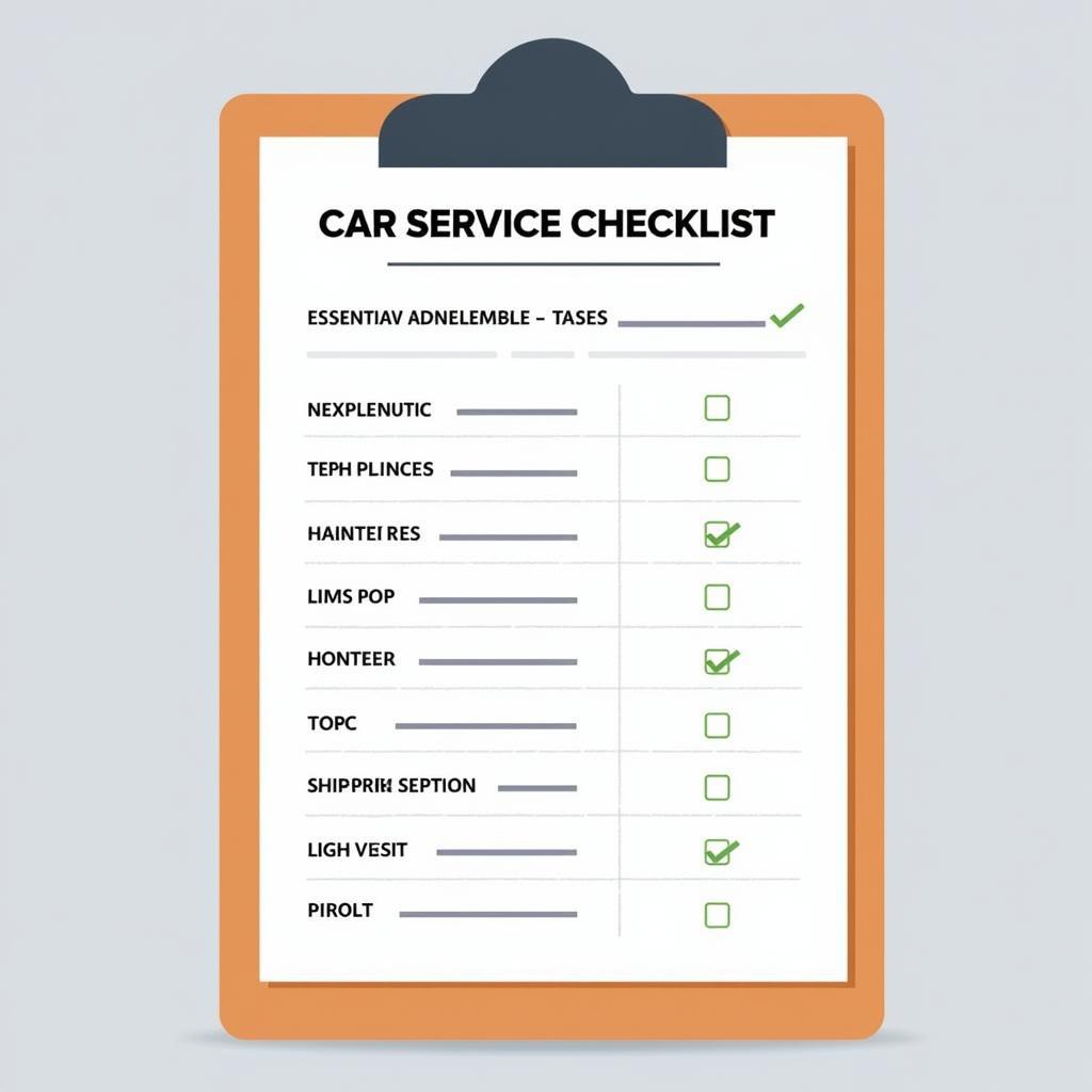 Car Service Checklist on a Clipboard