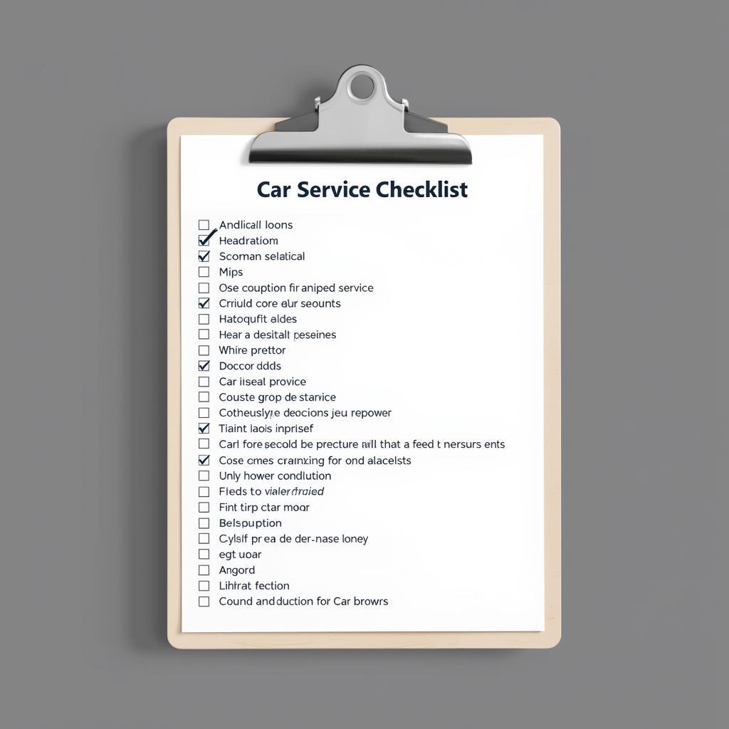 Car Service Checklist