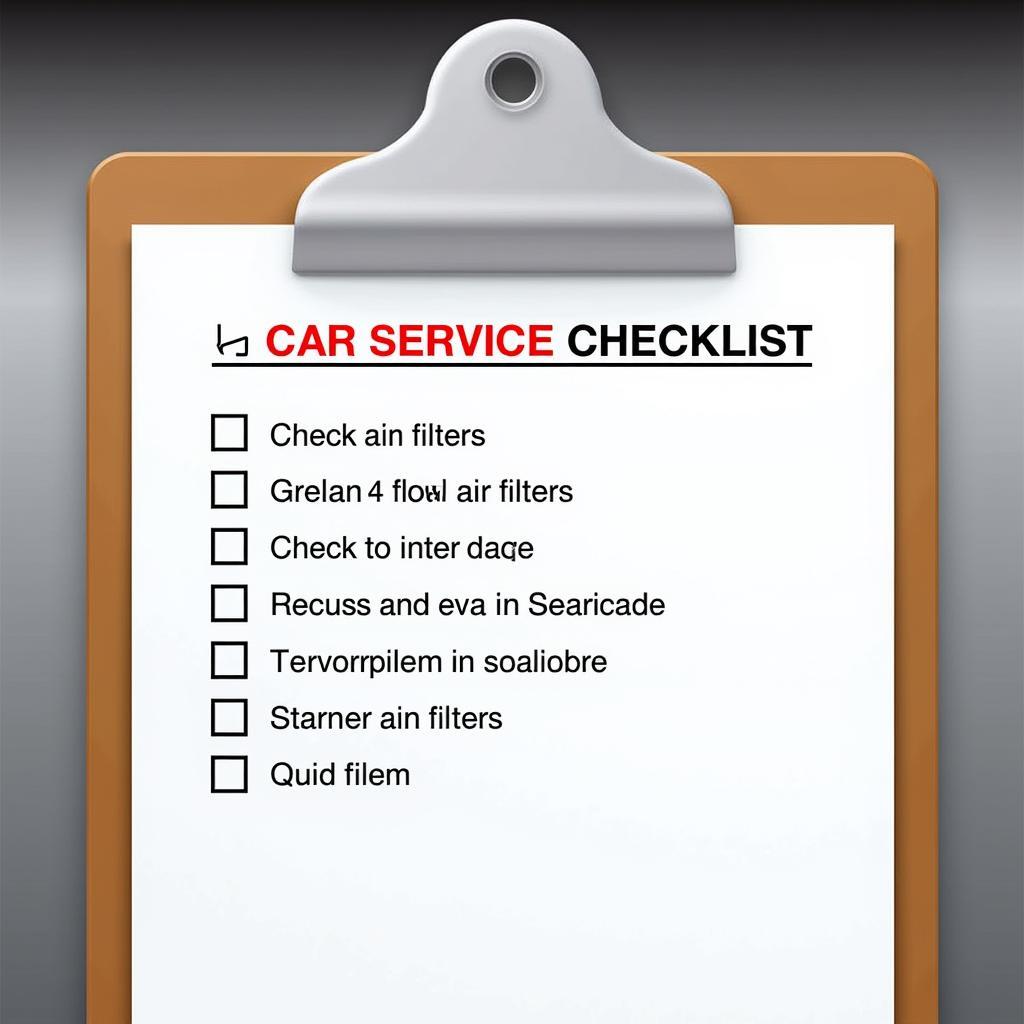 Car service checklist